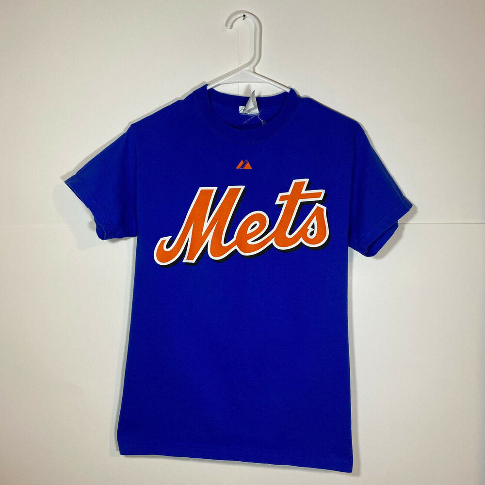 New York Mets Santana 57 T Shirt Mens Small Short Sleeve Blue Crew Neck Majestic